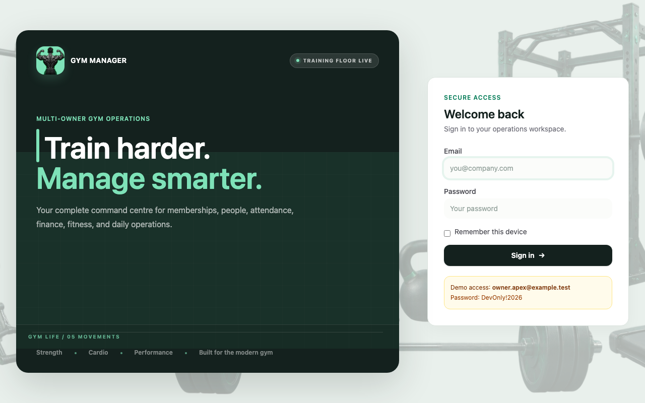 Gym Manager operations platform