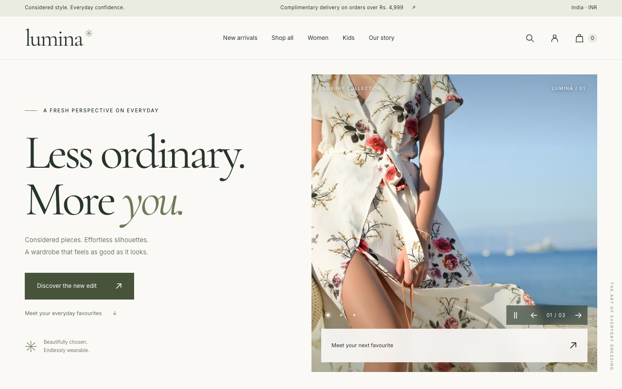 Lumina fashion commerce experience